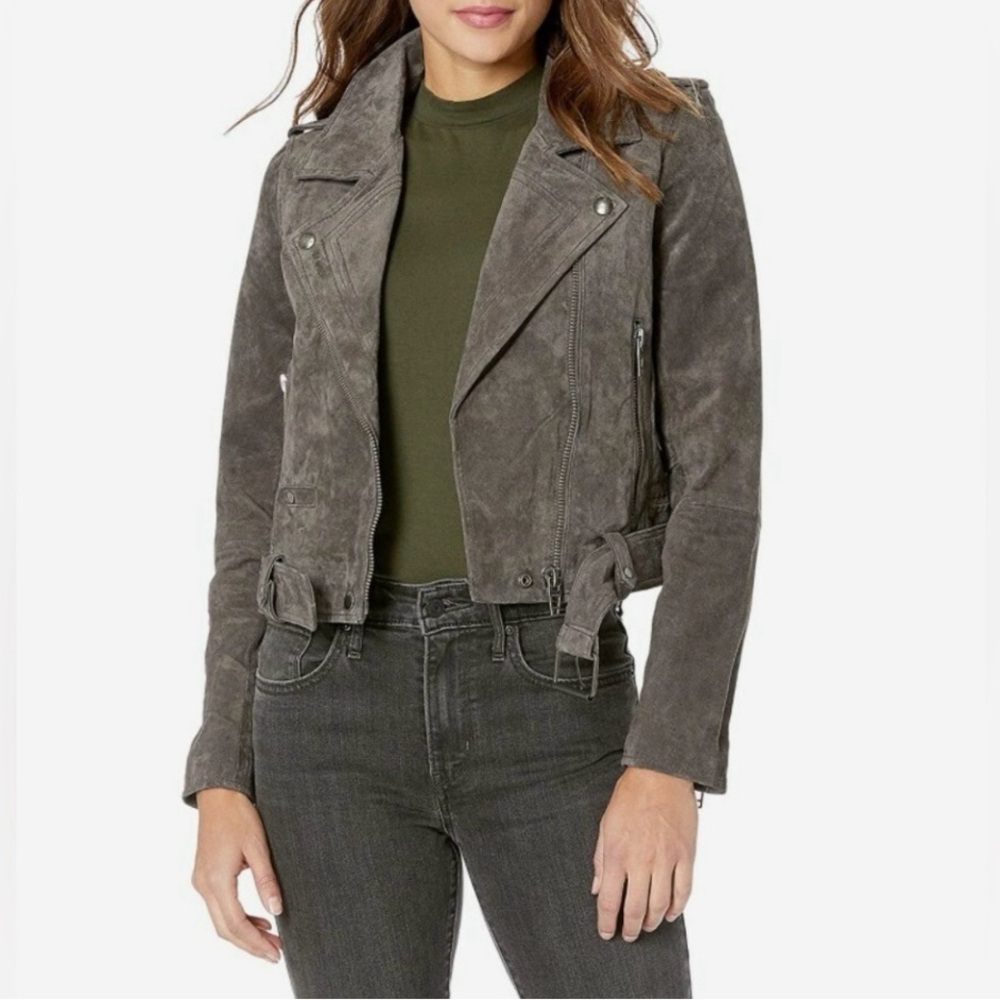 Blank NYC Women's Charcoal Suede Jacket